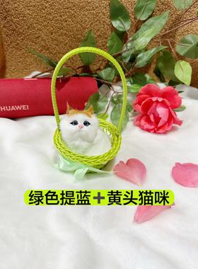 妥协猫塑料贴毛会叫卡通桌面仿真