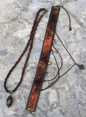 枫林棕色系叠戴秋冬废土部落风祭司复古夸张个性原创设计手作项链