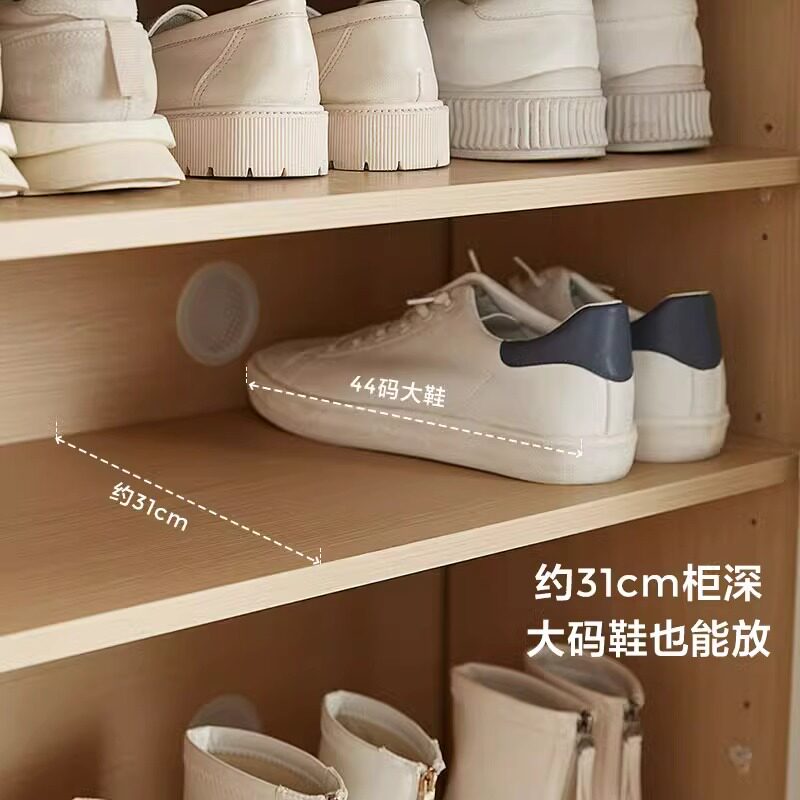 鞋柜家用门口原木风收纳柜室内入户玄关柜一体靠墙储物柜实木鞋架