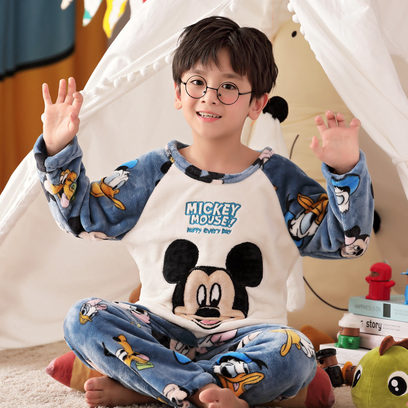 儿童男童睡衣冬季卡通唐老鸭法兰绒小女孩宝宝母女亲子装冬天毛绒,淘宝优惠券,粉丝福利购,淘宝优惠卷