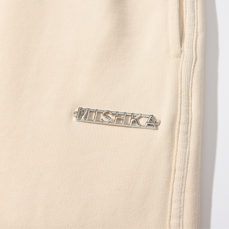 MISHKA2023秋季新款字母美式复古军工装低腰大阔腿针织破洞长裤女 - 图2