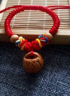 桃核手链脚链桃子端午节五彩绳