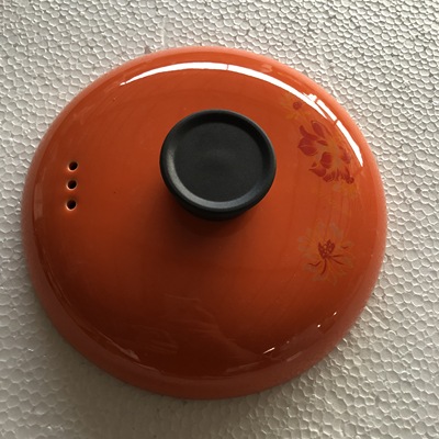 彩色陶瓷砂锅盖子配件橙黄粉色橘红色汤锅炖锅盖子电炖药壶汤盖 - 图2