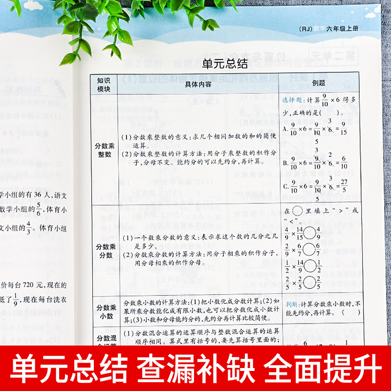 荣恒2023秋 六年级上册数学练习册人教部编最新版小学6六年级上册同步练习册题数学教材配套试卷测试卷黄冈随堂课课练数学辅导资料 - 图3