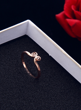 情侣紧箍咒戒指女玫瑰网红18K