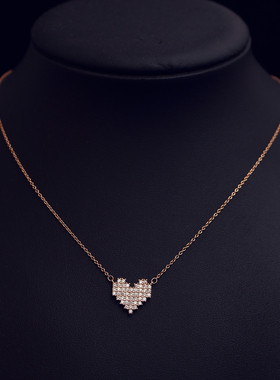 爱心镶钻锆石韩版简约装饰项链