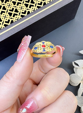 沙金活口新中式戒指不掉色