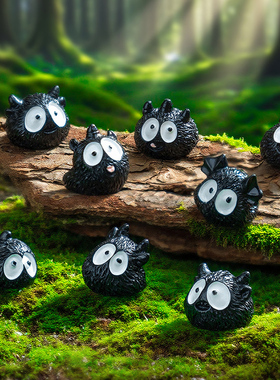 微景观手工创意可爱卡通小煤球