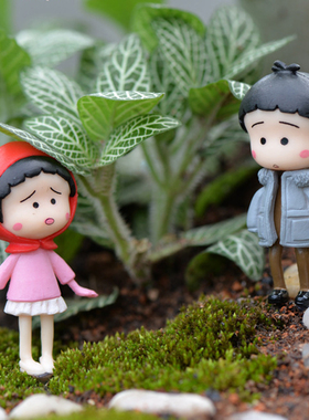 苔藓微景观人物拍摄创意道具摆件