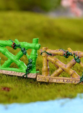 微景观树脂木桩围栏竹篱笆建筑