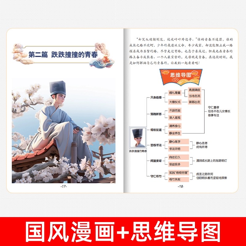 抖音同款】王阳明漫画版全套5册正版书籍王阳明 知行合一少年读王阳明心学全集正版漫画趣味心理学全集正版小学生阅读课外书晋源