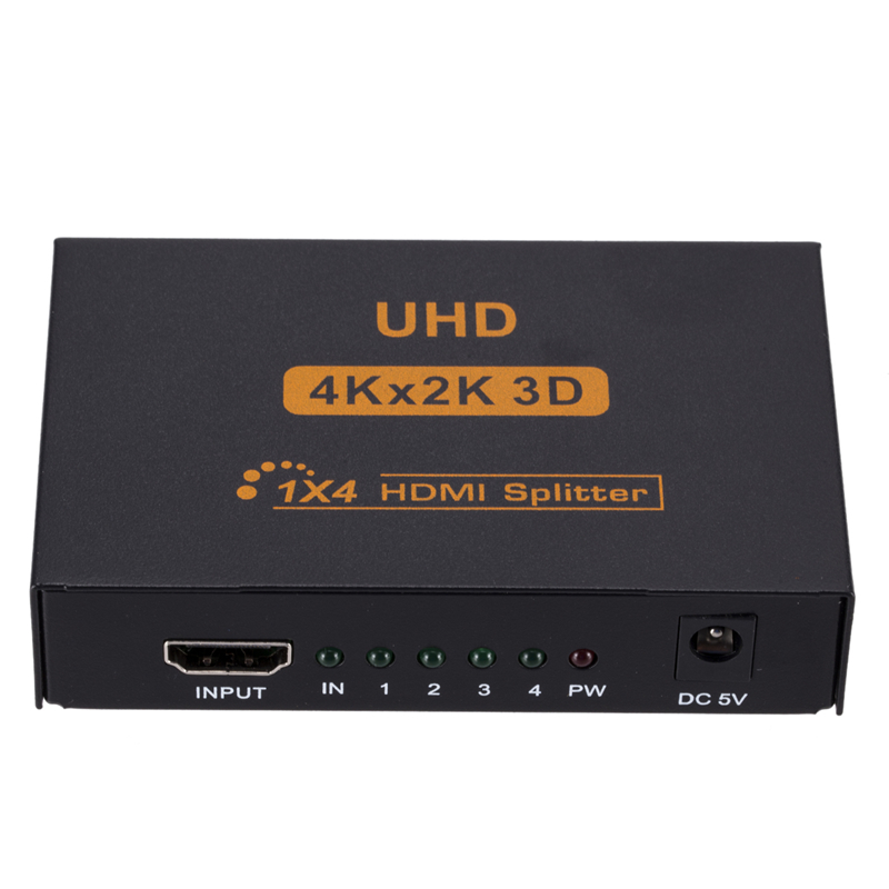 超高清4K 2K铁壳hdmi分配器1进4出一分四视频分屏器4口1X4 2160p - 图1