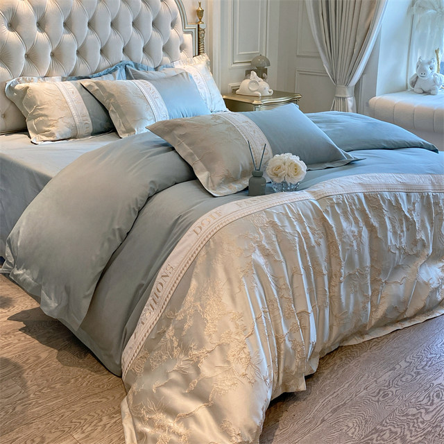 High-end Class A long lint cotton four-piece set full cotton