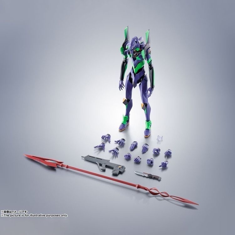 正品ROBOT魂R魂新世纪福音EVA 初号机 卡西乌斯之枪 可动成品模型 - 图0