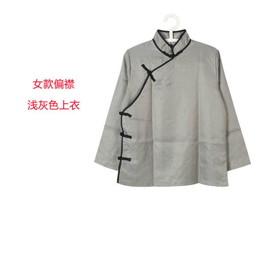 村姑服装阿庆嫂演出服乞丐服农村妇女喜儿李铁梅复古民国古装碎花 - 图0