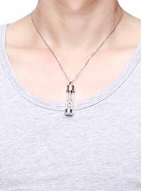 沙漏圆柱骨灰盒精油瓶防水吊坠