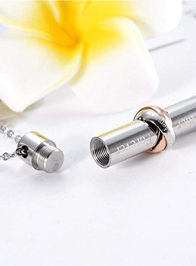 欧美热销圆柱骨灰盒香水瓶吊坠