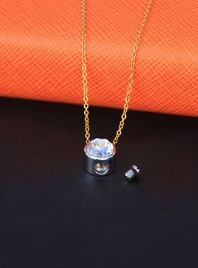 宠物骨灰镶宝石圆形吊坠顺丰包邮