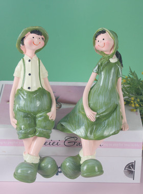 卡通可爱小孩创意树脂摆件家居客厅玄关装饰工艺品儿童房礼品