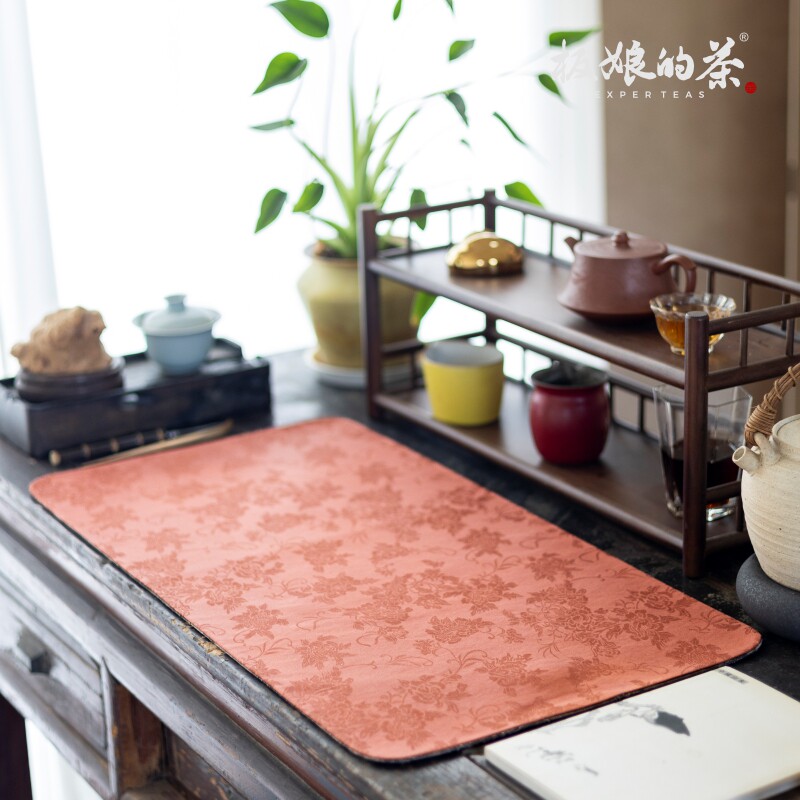 Banniang's Tea Old material fragrant cloud gauze lotus double-sided tea mat tea table mat retro dry soaking mat tea set tea accessories