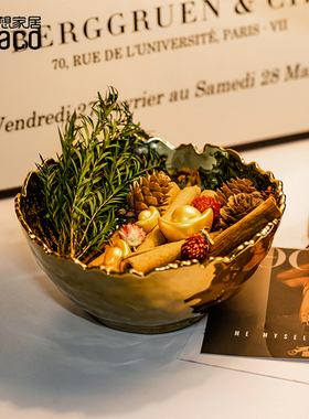 ideaco肉桂生财聚财瓶干花招财玻璃瓶装饰品乔迁搬家工位摆件礼品