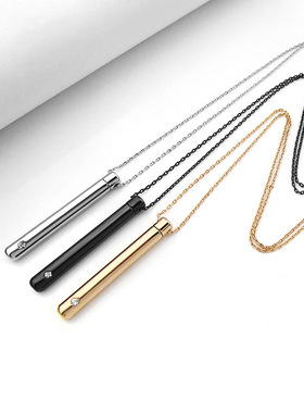 朴志训同款不锈钢个性立体黑色带钻项链冥想减压吊坠正念呼吸