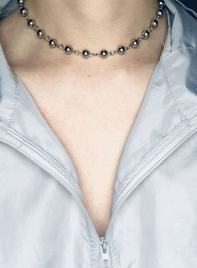潮流合伙人2范丞丞同款国潮钛钢珠子拼接项链百搭冷淡男女锁骨链A