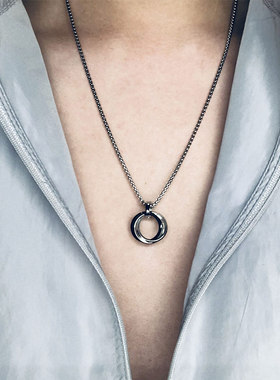 钛钢镶钻饰品吊坠项链张艺兴同款