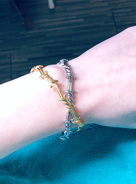 华晨宇火星演唱会2021花花同款荆棘手链套装环扣简约潮酷手环圈镯