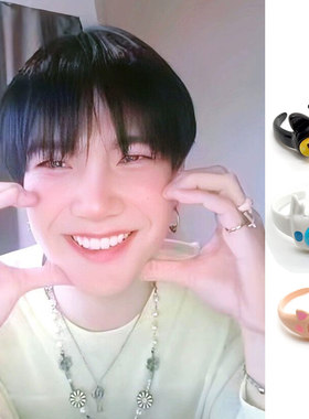 Build卡通小猫猫怪兽猪开口戒指