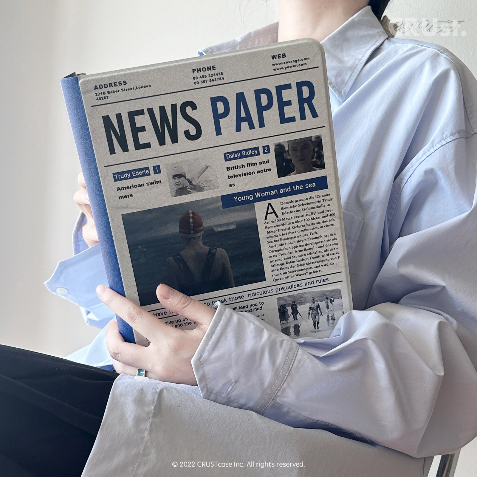 创意报纸风iPad保护套pro11air4/5/6/7磁吸带扣平板壳适用苹果mini6书本款12.9高级感保护壳带笔槽10.2/5,淘宝优惠券,粉丝福利购,淘宝优惠卷