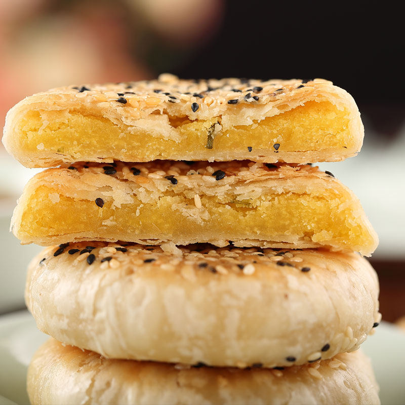 同栗家手工咸味栗子饼潮汕老式绿豆饼宫廷桃酥饼红豆馅饼早餐美食