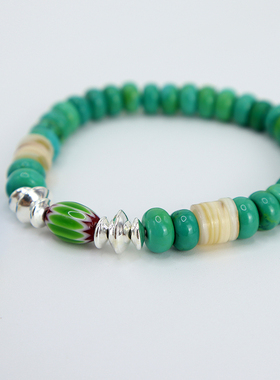 情侣925银珠松石珠原创设计手链