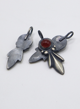 情侣925纯银手工银饰复古吊坠