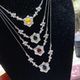 Temperament micro-studded with new diamond clavicle chain 18K gold plated
