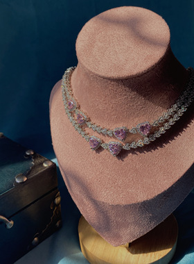 年度高定设计璀璨粉晶宝石项链