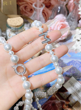 冷白高光正圆人造澳白珍珠项链