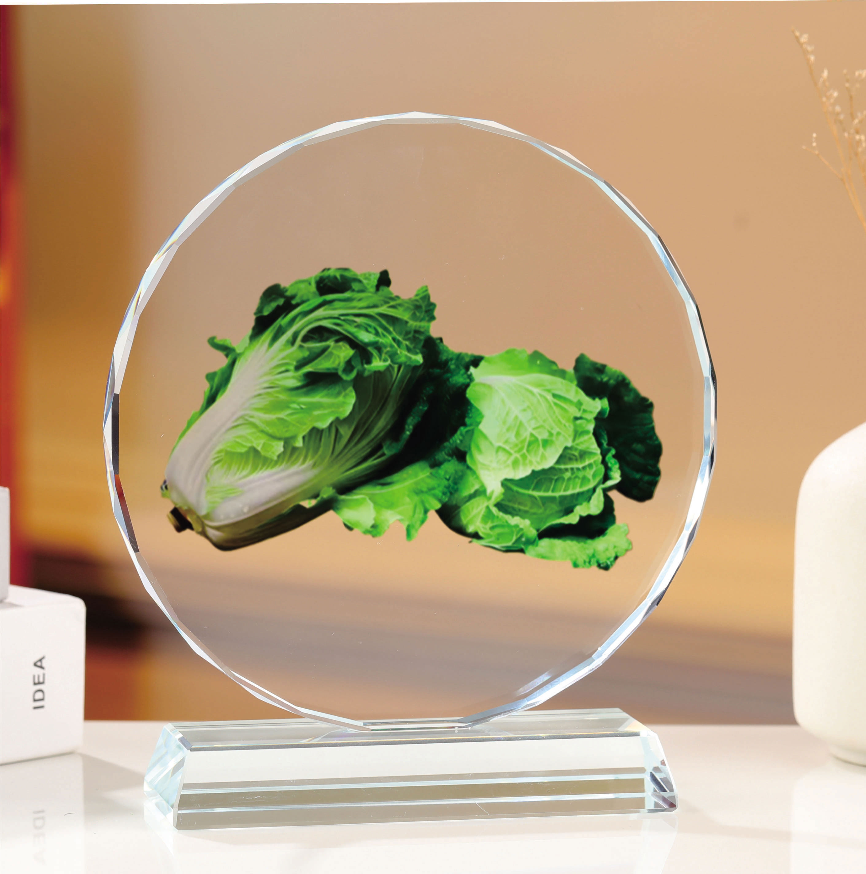 水晶底座白菜装饰摆件客厅招财植物造型透明工艺品家居风水摆设,淘宝优惠券,粉丝福利购,淘宝优惠卷