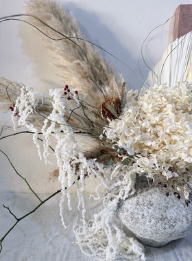 干花花束真花永生花干花长枝侘寂风山归来插花服装店装饰家居摆件