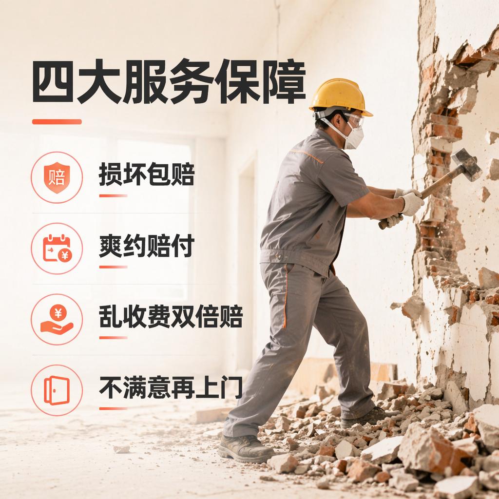 上门拆除服务砸墙拆墙拆旧打墙房屋家具地板橱柜建筑装修垃圾清运