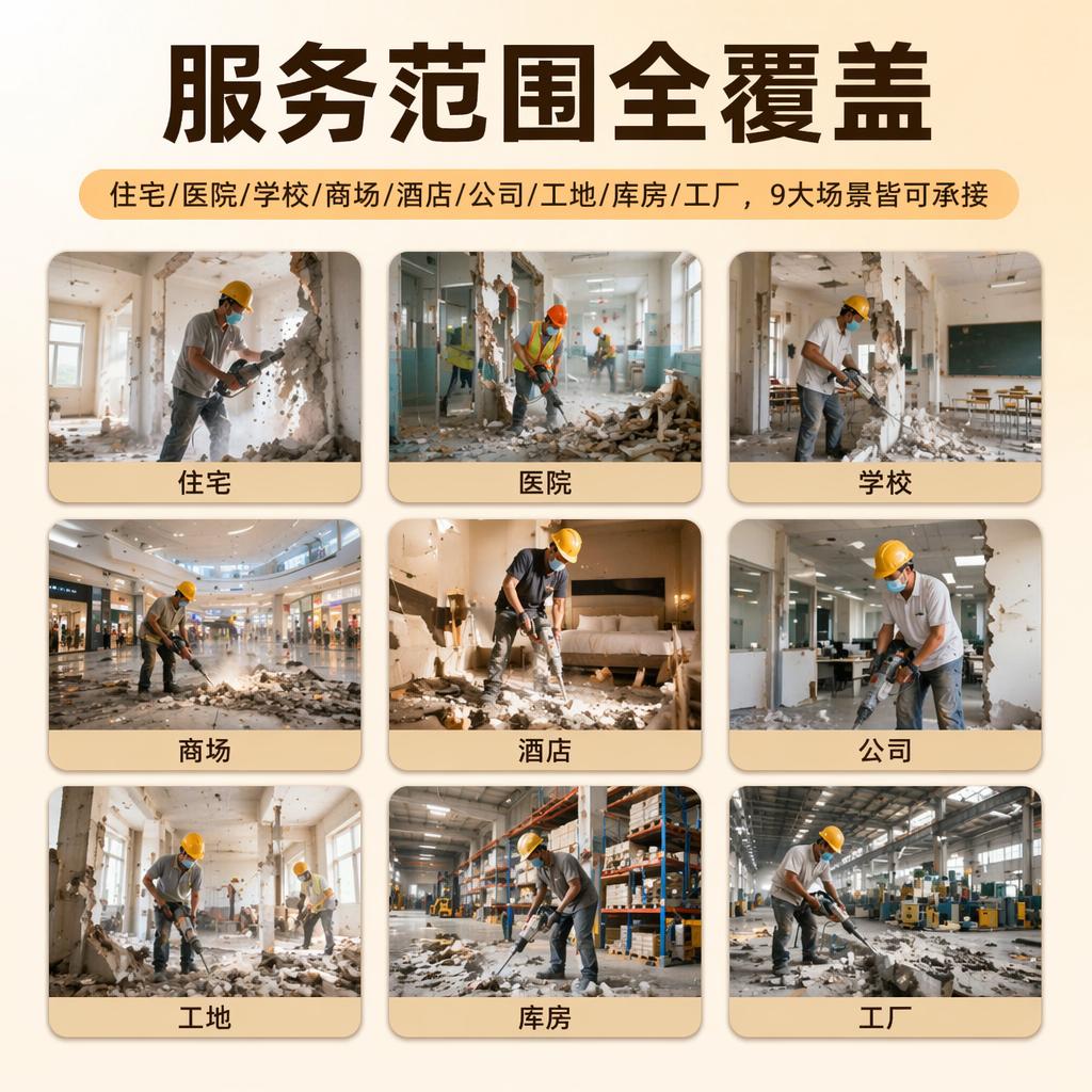 上门拆除服务砸墙拆墙拆旧打墙房屋家具地板橱柜建筑装修垃圾清运