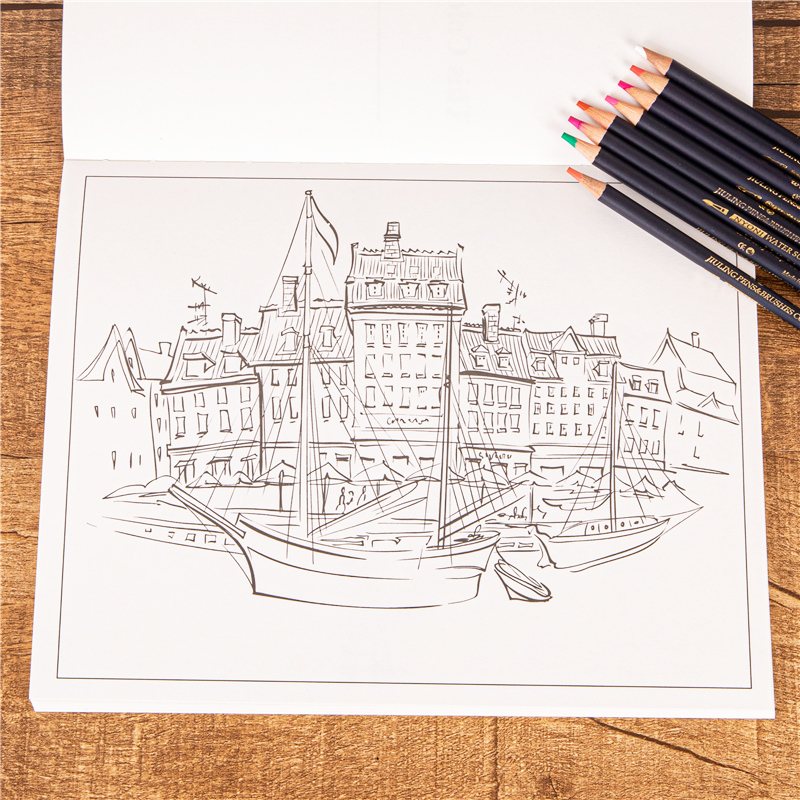 城市涂色书City Colouring Books for Adults成人风景素描涂色画 - 图1