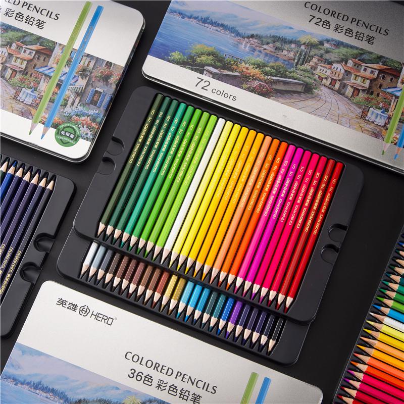 英雄正品776油性彩色铅笔24/36/48色手绘涂色美术画画777彩铅铅笔,淘宝优惠券,粉丝福利购,淘宝优惠卷