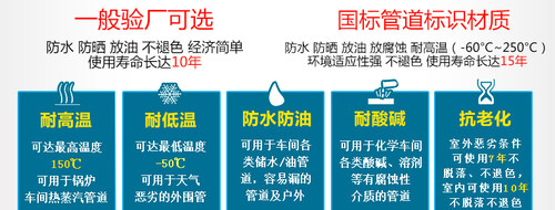 金瑞泰正品反光管道标识贴/化工管道标识流向箭头标识标贴标签 - 图3