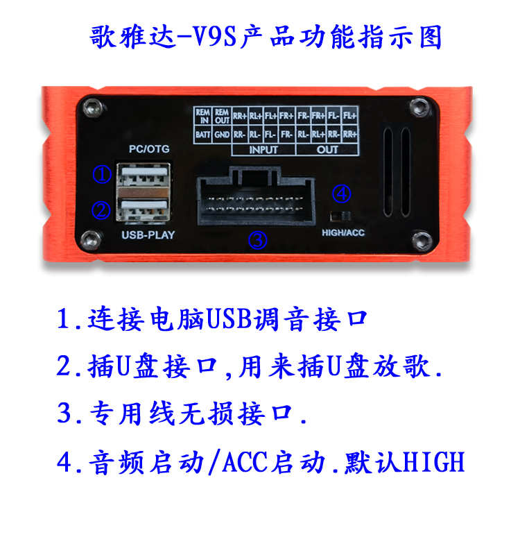 汽车DSP功放音频数字处理器专车专用手机电脑31段eq调音歌雅达V9S - 图1