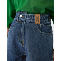 MEYANG MEIYANG SEA ANGLE 7 DENIM SHORTS FOR WRONG FALL HIGH WAIST BELT BUCKLE A CHARACTER WOOL SIDE WIDE LEG HOT PANTS