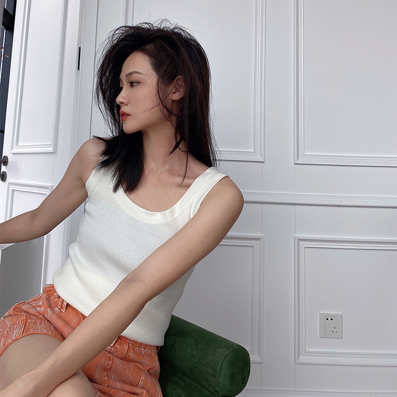 条纹针织内搭打底无袖上衣女吊带夏外穿 MEIYANG 美洋 尤尼酱背心 条纹针织内搭打底无袖上衣女吊带夏外穿 MEIYANG 美洋 尤尼酱背心