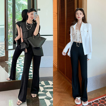 MEIYANG Summer Ginger Flared Pants Upgraded version of four-way elastic trousers high-wased black trousers