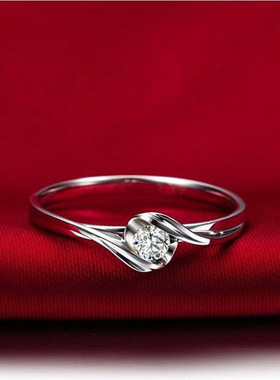 正品PT950铂金戒指女款 结婚莫桑石钻戒白金尾戒情侣对戒指环定制