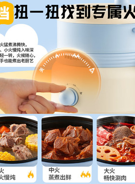 荣事达电煮锅小型一人食小锅多功能电锅泡面锅蒸锅火锅宿舍电煮锅